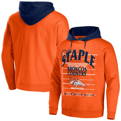 Denver Broncos NFL x Staple Throwback Vintage Wash Pullover Hoodie Orange - NFL