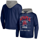 New England Patriots NFL x Staple Throwback Vintage Wash Pullover Hoodie Navy - NFL