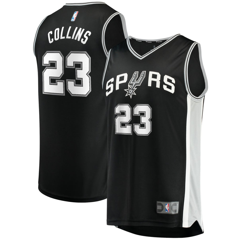 Fanatics - Zach Collins San Antonio Spurs Fast Break Replica Jersey - Icon Edition - Black