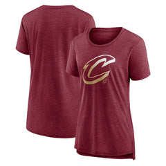 NBA - Cleveland Cavaliers Women's Gradient Logo Tri-Blend T-Shirt - Heather Wine