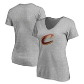 NBA - Cleveland Cavaliers Women's Primary Team Logo V-Neck T-Shirt - Heathered Gray