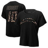 Justin Herbert Los Angeles Chargers Majestic Threads Women's Leopard Player Name & Number T-Shirt Black - NFL