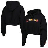 Arizona Cardinals The Wild Collective Women's Cropped Pullover Hoodie Black - NFL