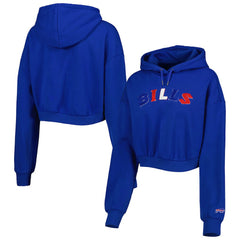 Buffalo Bills The Wild Collective Women's Cropped Pullover Hoodie Royal - NFL