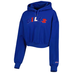 Buffalo Bills The Wild Collective Women's Cropped Pullover Hoodie Royal - NFL
