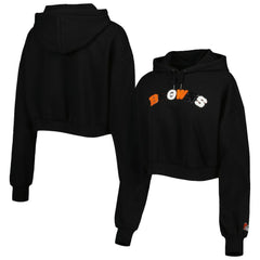 Cleveland Browns The Wild Collective Women's Cropped Pullover Hoodie Black - NFL