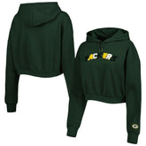 Green Bay Packers The Wild Collective Women's Cropped Pullover Hoodie Green - NFL