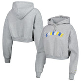 Los Angeles Chargers The Wild Collective Women's Cropped Pullover Hoodie Gray - NFL