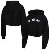 Las Vegas Raiders The Wild Collective Women's Cropped Pullover Hoodie Black - NFL