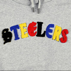 Pittsburgh Steelers The Wild Collective Women's Cropped Pullover Hoodie Gray - NFL