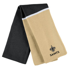 New Orleans Saints WEAR by Erin Andrews Women's Colorblock Cuffed Knit Hat with Pom and Scarf Set Black - NFL