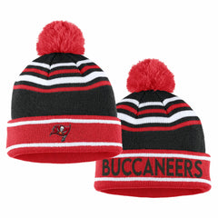 Tampa Bay Buccaneers WEAR by Erin Andrews Women's Colorblock Cuffed Knit Hat with Pom and Scarf Set Red - NFL