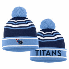 Tennessee Titans WEAR by Erin Andrews Women's Colorblock Cuffed Knit Hat with Pom and Scarf Set Navy - NFL