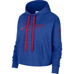 Nike - Philadelphia 76ers Women's Split Flip Courtside Cropped Pullover Hoodie - Royal