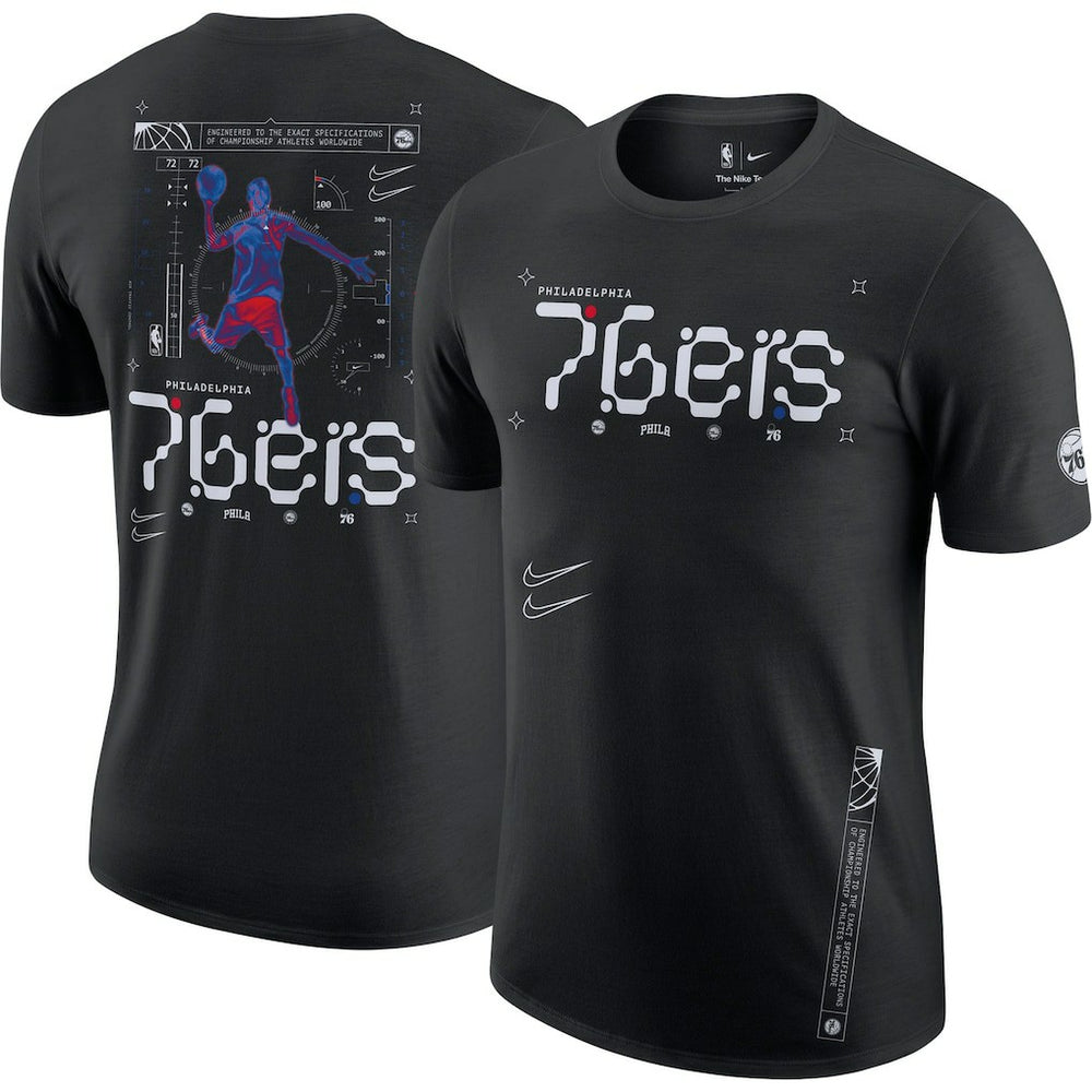 Nike - Philadelphia 76ers Courtside Air Traffic Control Max90 T-Shirt - Black