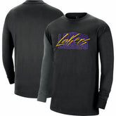 Nike - Los Angeles Lakers Courtside Versus Flight MAX90 Long Sleeve T-Shirt - Black