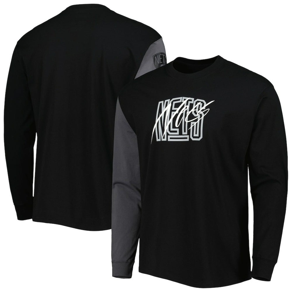 Nike - Brooklyn Nets Courtside Versus Flight MAX90 Long Sleeve T-Shirt - Black