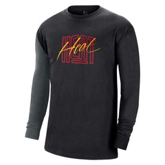 Nike - Miami Heat Courtside Versus Flight MAX90 Long Sleeve T-Shirt - Black