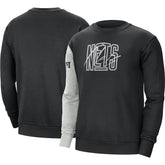 Nike - Brooklyn Nets Courtside Versus Force & Flight Pullover Sweatshirt - Black/Heather Gray