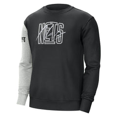Nike - Brooklyn Nets Courtside Versus Force & Flight Pullover Sweatshirt - Black/Heather Gray