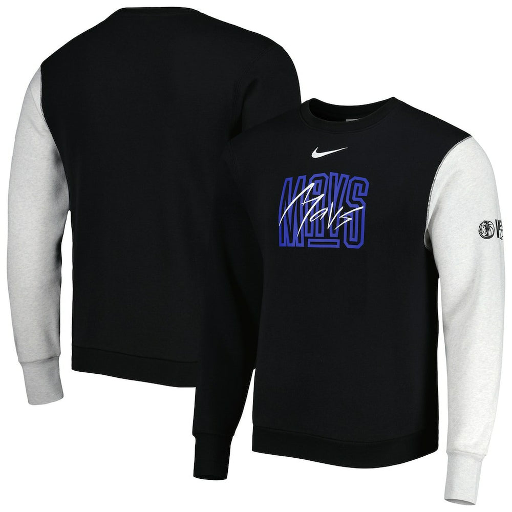 Nike - Dallas Mavericks Courtside Versus Force & Flight Pullover Sweatshirt - Black/Heather Gray