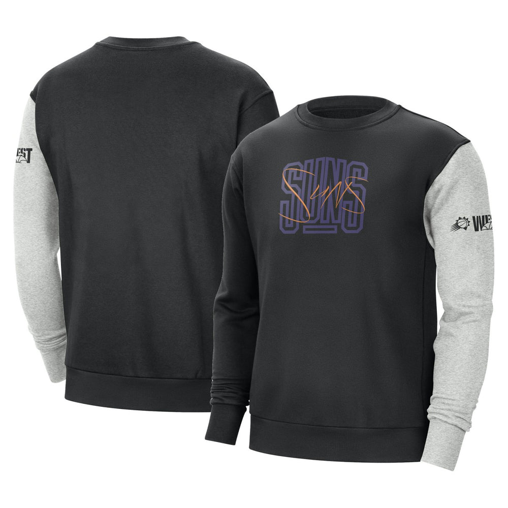 Nike - Phoenix Suns Courtside Versus Force & Flight Pullover Sweatshirt - Black/Heather Gray