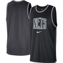 Nike - Brooklyn Nets Courtside Versus Force Split DNA Performance Mesh Tank Top - Black/Anthracite
