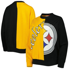 Pittsburgh Steelers Women's Big Face Pullover Sweatshirt Black/Gold - Mitchell & Ness