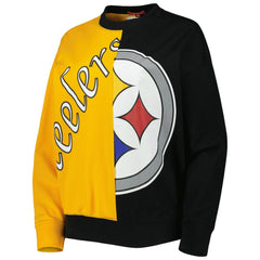 Pittsburgh Steelers Women's Big Face Pullover Sweatshirt Black/Gold - Mitchell & Ness