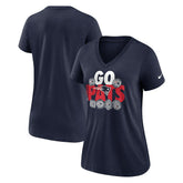 New England Patriots Women's Hometown Collection Tri-Blend V-Neck T-Shirt Navy - Nike