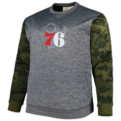 Fanatics - Philadelphia 76ers Big & Tall Camo Stitched Sweatshirt - Heather Charcoal