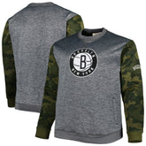 Fanatics - Brooklyn Nets Big & Tall Camo Stitched Sweatshirt - Heather Charcoal