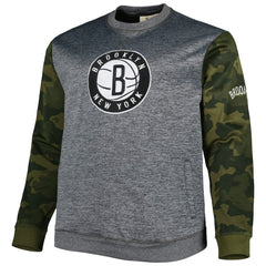 Fanatics - Brooklyn Nets Big & Tall Camo Stitched Sweatshirt - Heather Charcoal