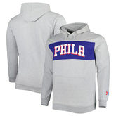 Fanatics - Philadelphia 76ers Big & Tall Wordmark Pullover Hoodie - Heather Gray
