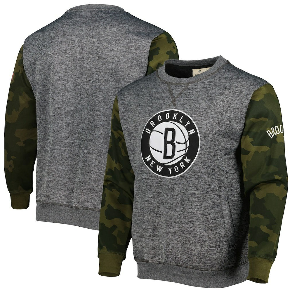 Fanatics - Brooklyn Nets Camo Stitched Sweatshirt - Heather Charcoal