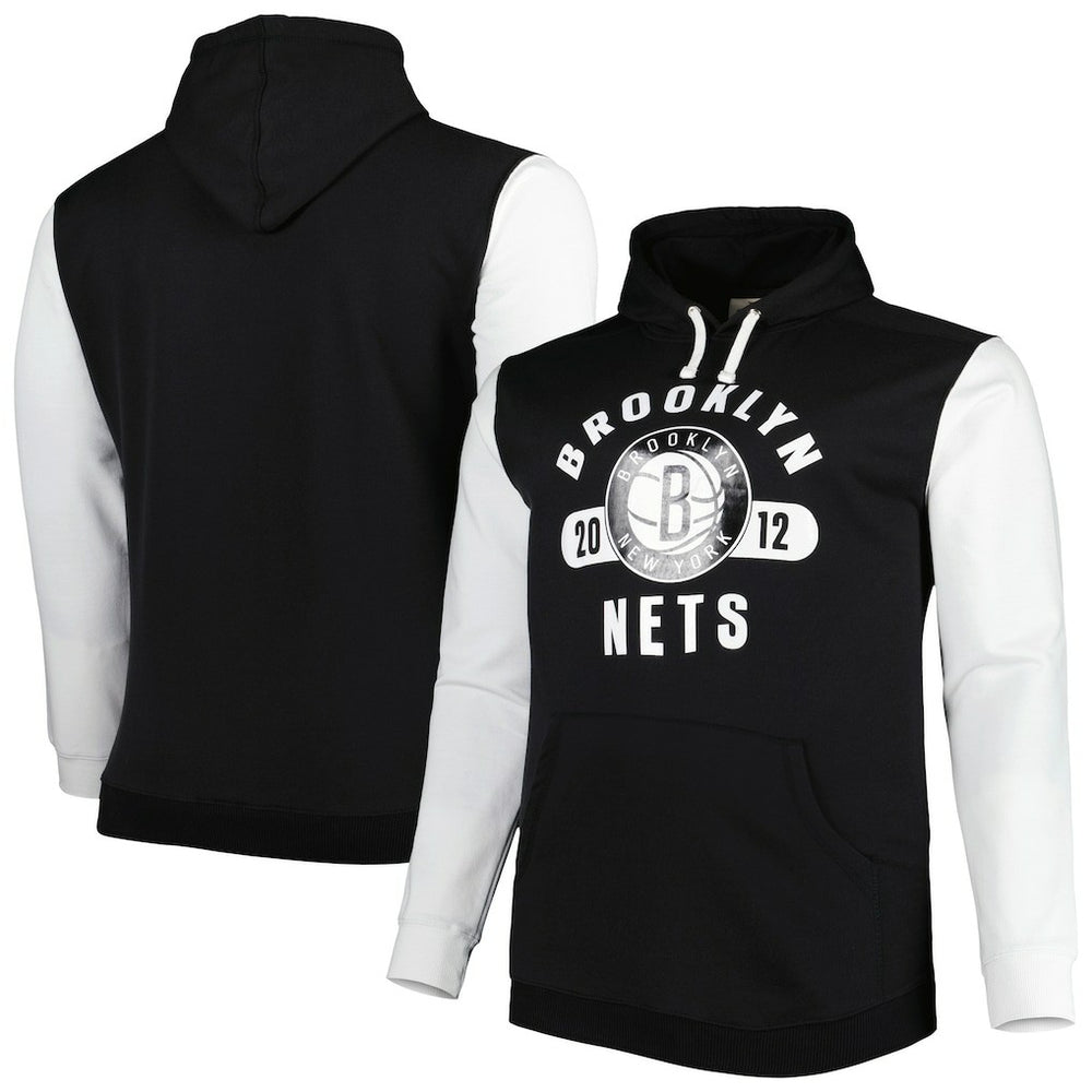 Fanatics - Brooklyn Nets Big & Tall Bold Attack Pullover Hoodie - Black/White