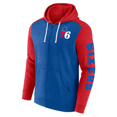 Fanatics - Philadelphia 76ers Big & Tall Down and Distance Full-Zip Hoodie - Royal/Red