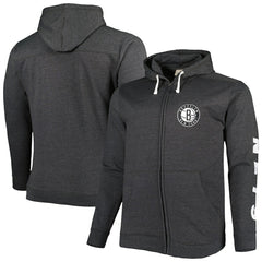 Fanatics - Brooklyn Nets Big & Tall Down and Distance Full-Zip Hoodie - Heathered Black