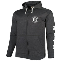 Fanatics - Brooklyn Nets Big & Tall Down and Distance Full-Zip Hoodie - Heathered Black