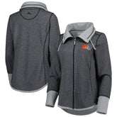 Cleveland Browns Women's Sport Sun Fade Full-Zip Sweatshirt Heathered Black - Tommy Bahama