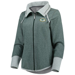 Green Bay Packers Women's Sport Sun Fade Full-Zip Sweatshirt Heathered Green - Tommy Bahama