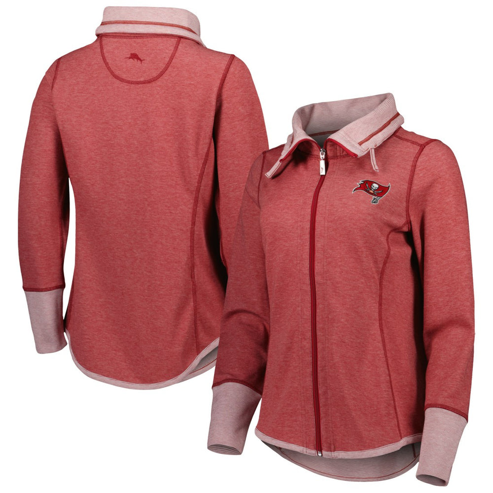 Tampa Bay Buccaneers Women's Sport Sun Fade Full-Zip Sweatshirt Heathered Red - Tommy Bahama