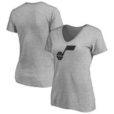 NBA - Utah Jazz Women's Primary Team Logo V-Neck T-Shirt - Heathered Gray