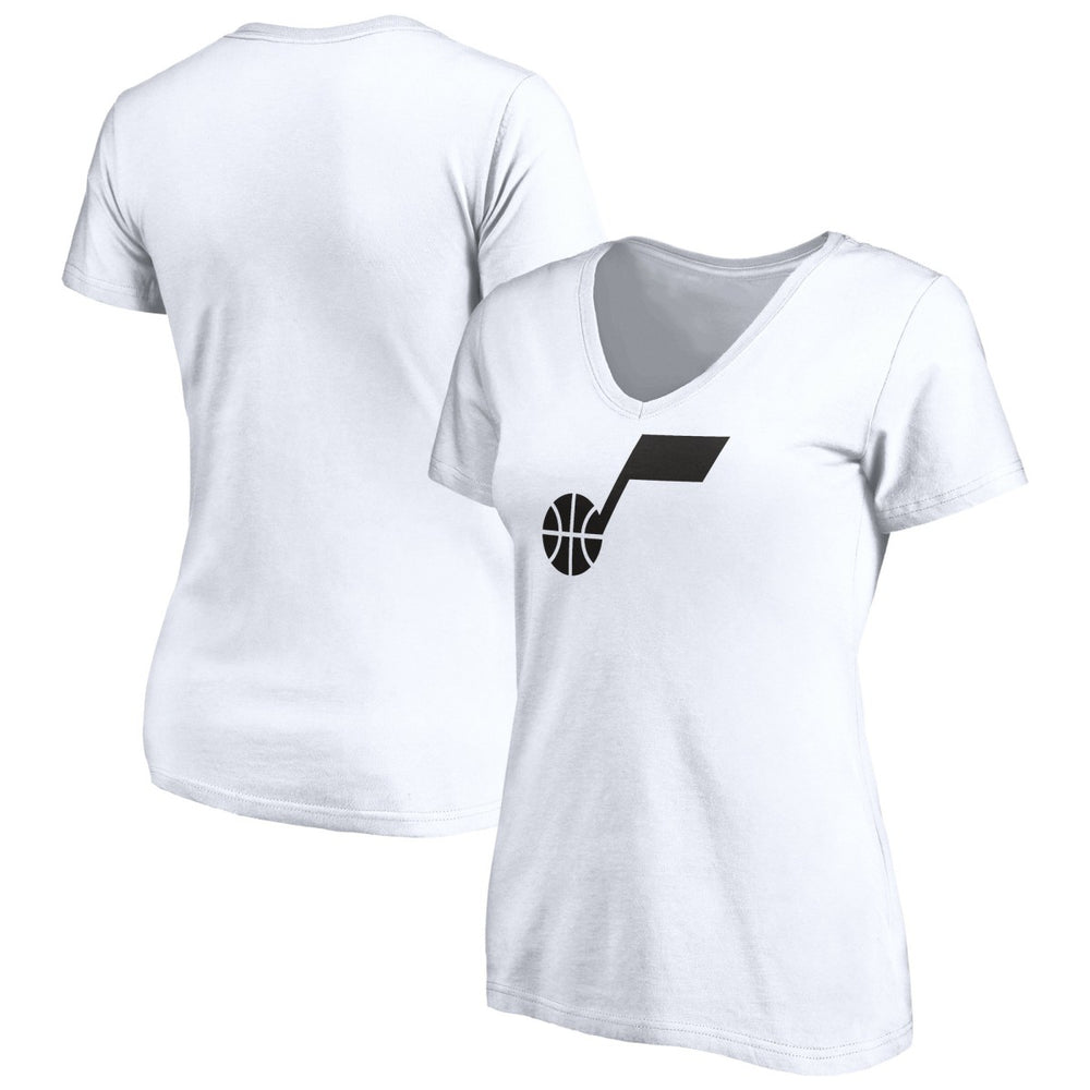 NBA - Utah Jazz Women's Primary Team Logo V-Neck T-Shirt - White