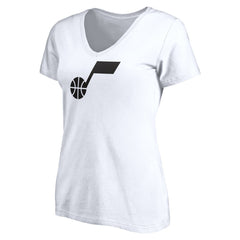 NBA - Utah Jazz Women's Primary Team Logo V-Neck T-Shirt - White