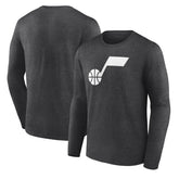 NBA - Utah Jazz Primary Logo Team Long Sleeve T-Shirt - Heathered Charcoal