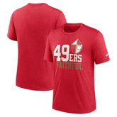 San Francisco 49ers Local Tri-Blend T-Shirt Heather Scarlet - Nike