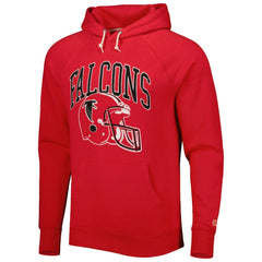 Atlanta Falcons Homage Retro Helmet Tri-Blend Raglan Pullover Hoodie Red - NFL