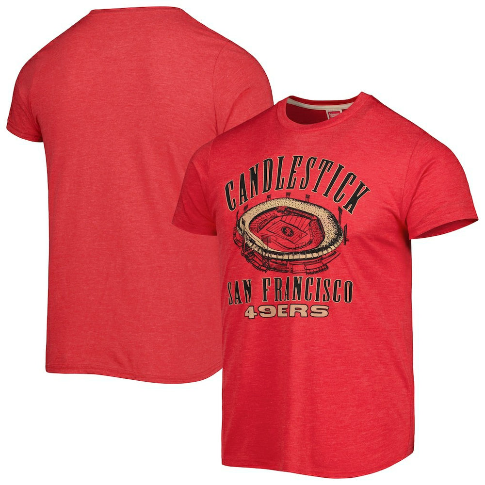 San Francisco 49ers Homage Stadium Tri-Blend T-Shirt Scarlet - NFL