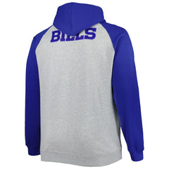 Buffalo Bills Big & Tall Fleece Raglan Full-Zip Hoodie Jacket Heather Gray - NFL